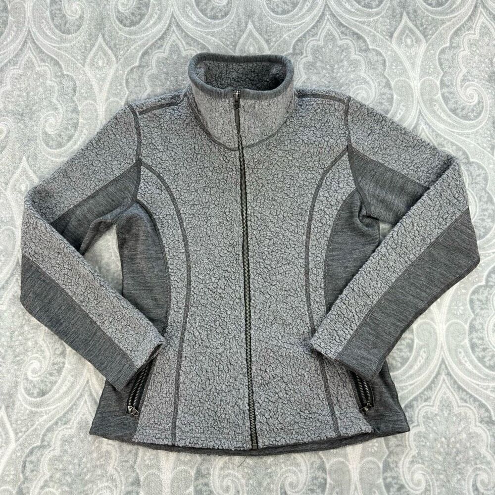 Womens Kuhl Kozet Gray Wool Blend Sherpa Long Sleeve Jacket